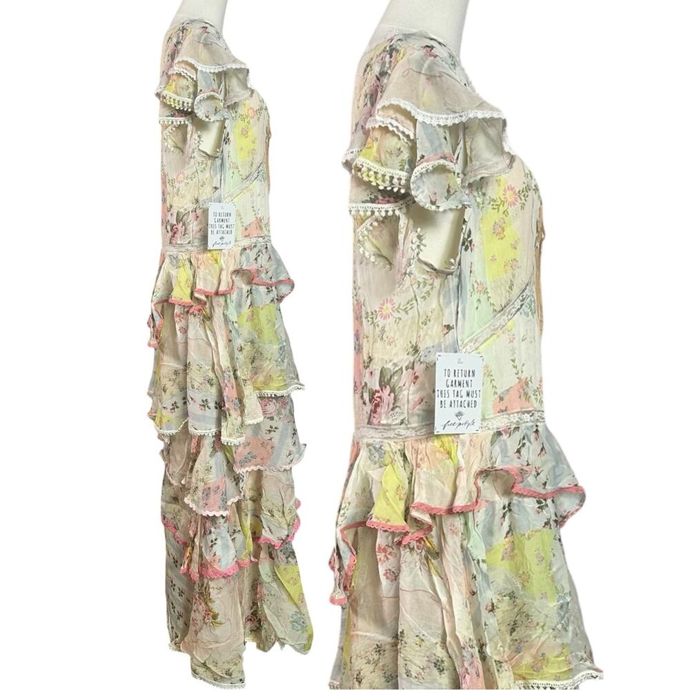 Free People Dainty Ethereal Cottage Love You Bunches Maxi Dress Pastel Small - Picture 10 of 16